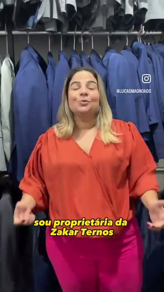 Proprietária da Zakar Ternos gravando depoimento